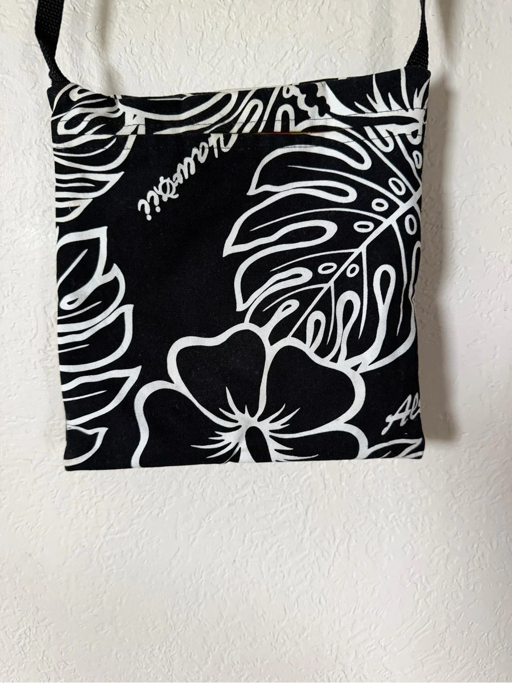 Black & White Floral Crossbody Bag